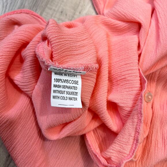 Miss Alenza Pink Nightgown Lace Trim Button Front EU 42 US Medium 36" Length - Picture 8 of 8